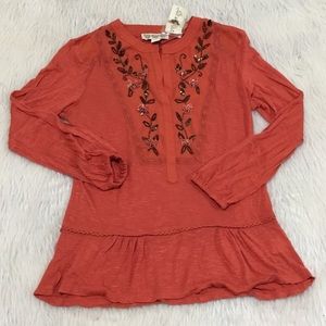 Vintage American blues embellished floral top